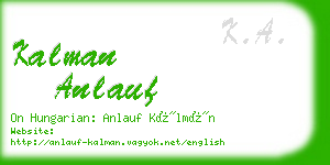 kalman anlauf business card